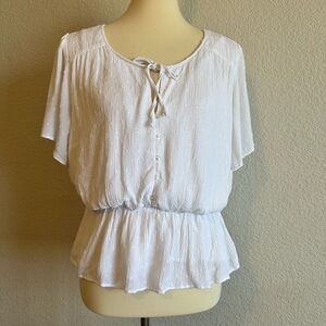 Abercrombie & Fitch White Women's Top Size Large
